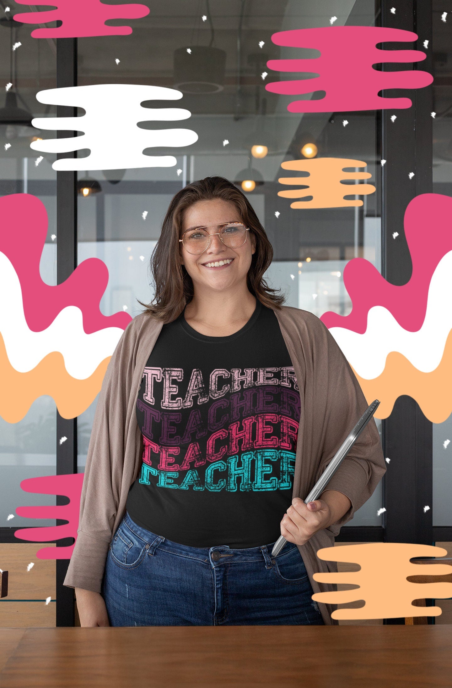 Distressed Teacher Short Sleeve Tee