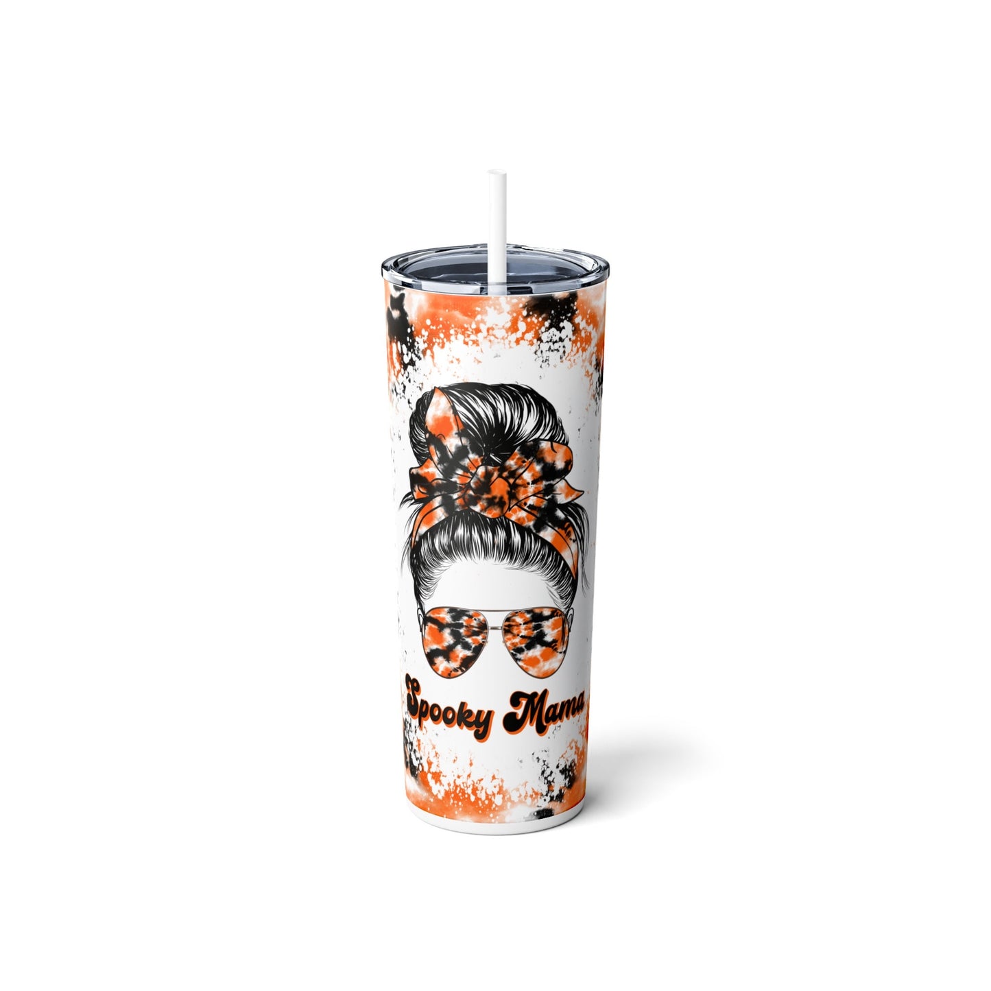Spooky Mama Halloween Skinny Tumbler with Straw, 20oz