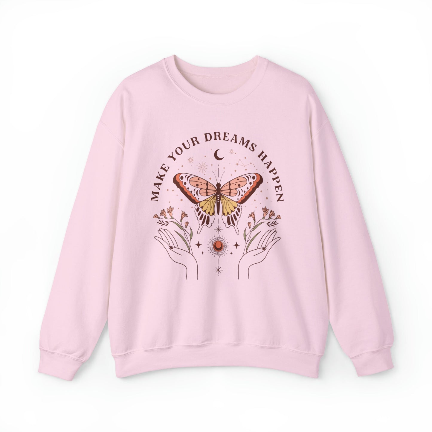 Boho Make Your Dreams Come True Sweatshirt, Butterfly Dreams Sweatshirt, Positive Message Sweatshirt, Boho Style Clothing