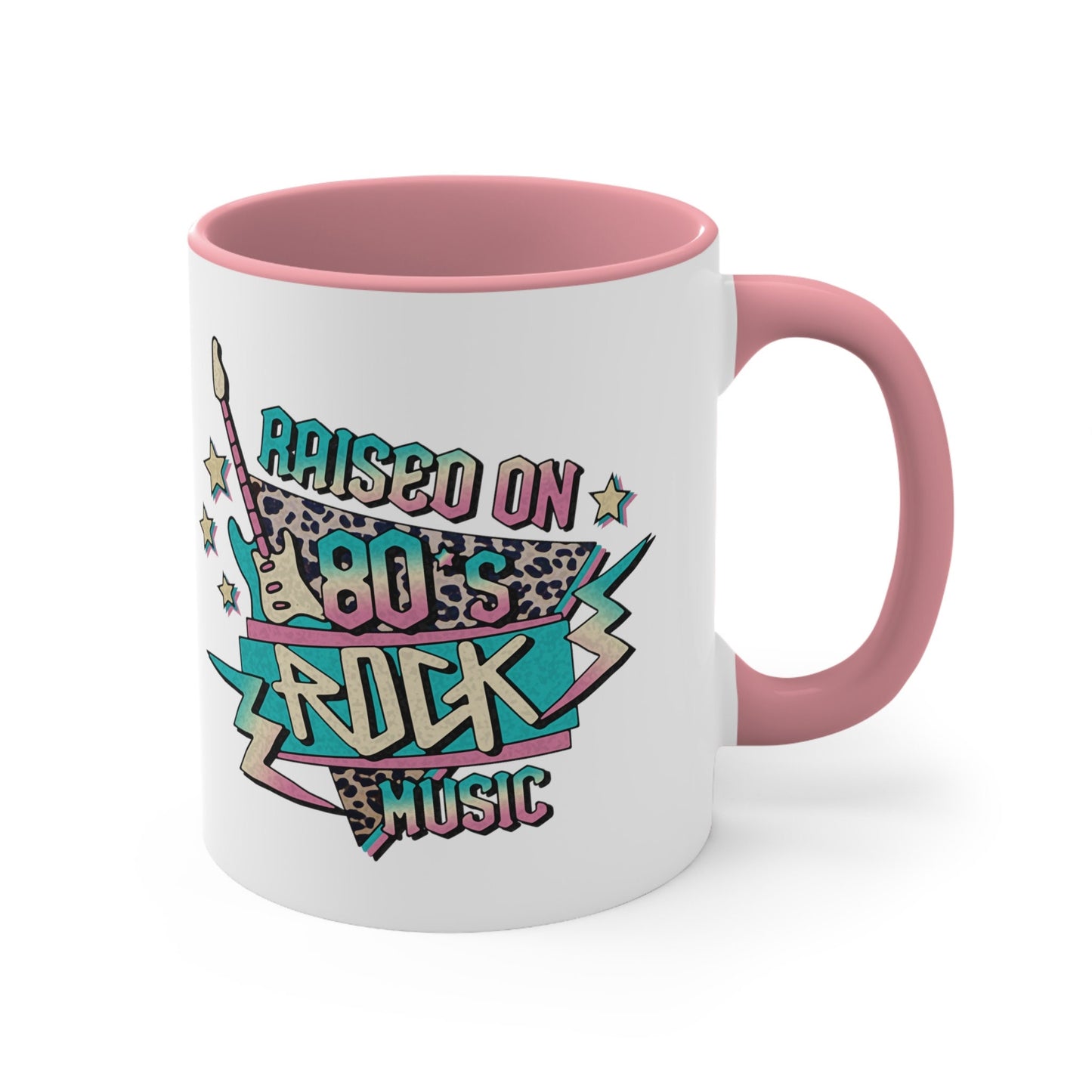 Raised on 80's Rock Music Mug, 80's Music Lover Coffee Mug, Rock and Roll Tea Mug, Vintage Band Mug, Music From 80's Mug, 80's Nostalgia