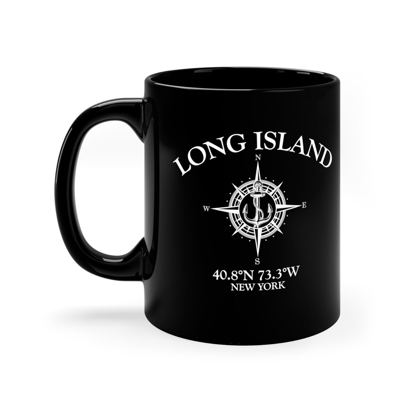 Long Island Mug Embrace Costal Vibes, Nautical Compass Design on Long Island Mug, Anchor Motif Mug, Long Island Charm, Long Island Keepsake