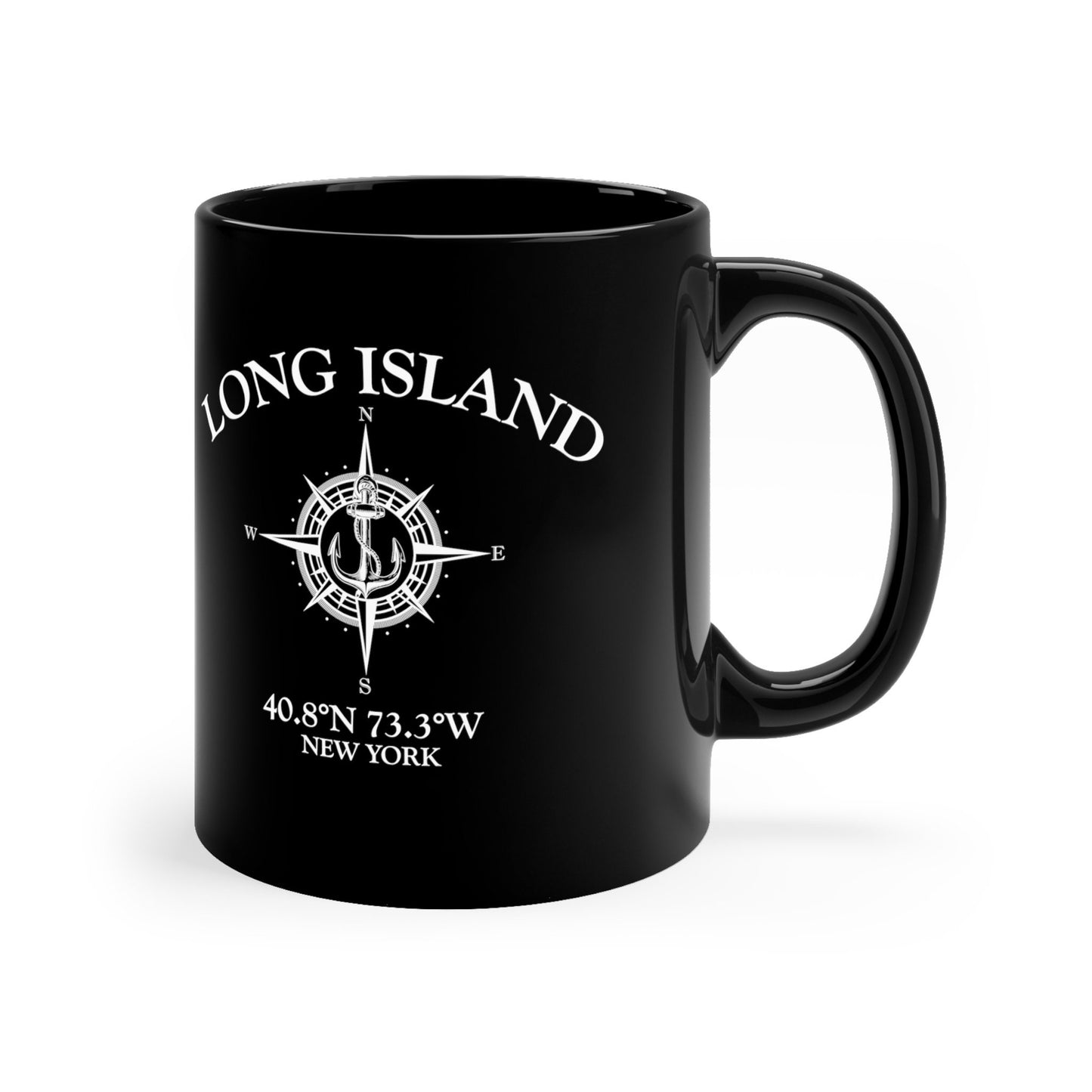 Long Island Mug Embrace Costal Vibes, Nautical Compass Design on Long Island Mug, Anchor Motif Mug, Long Island Charm, Long Island Keepsake
