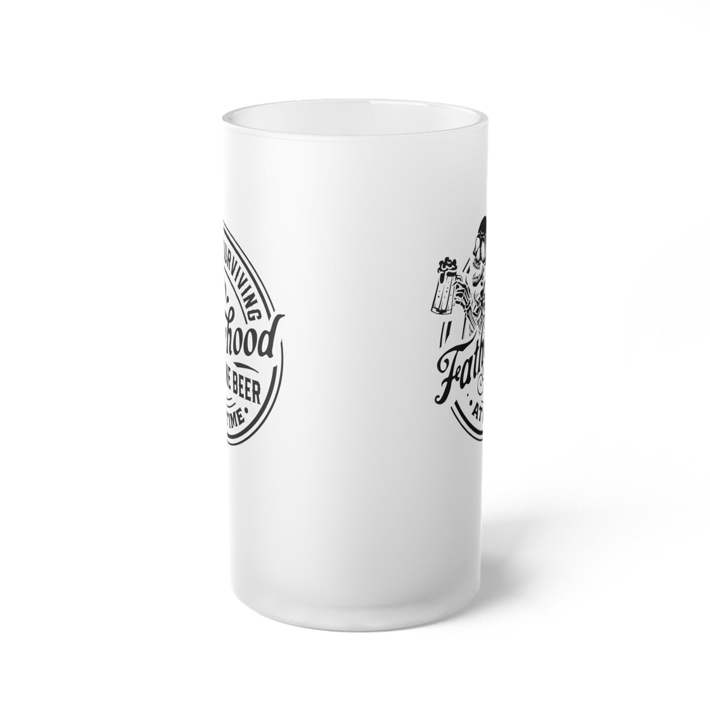 Funny Fatherhood Frosted Glass Beer Mug