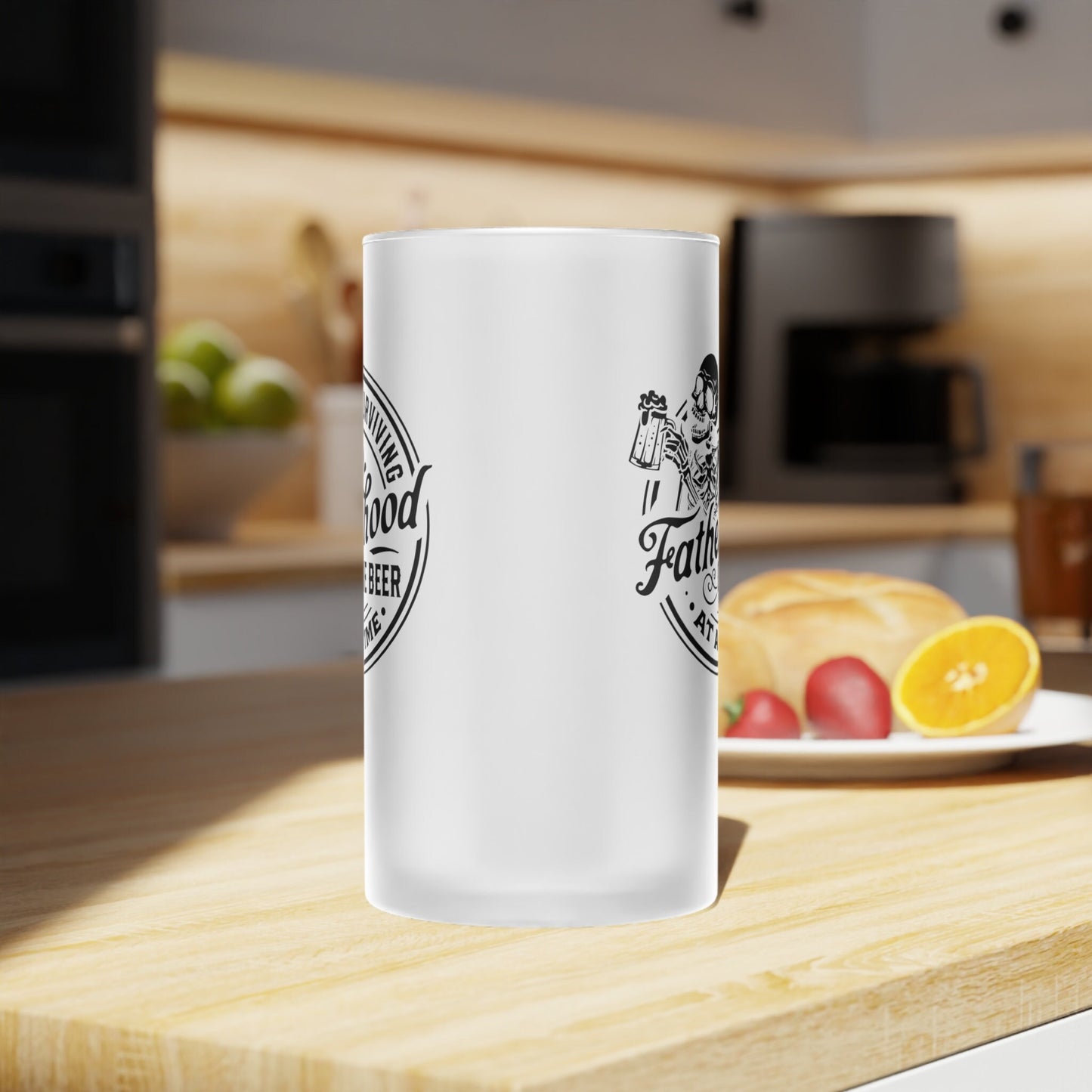 Funny Fatherhood Frosted Glass Beer Mug