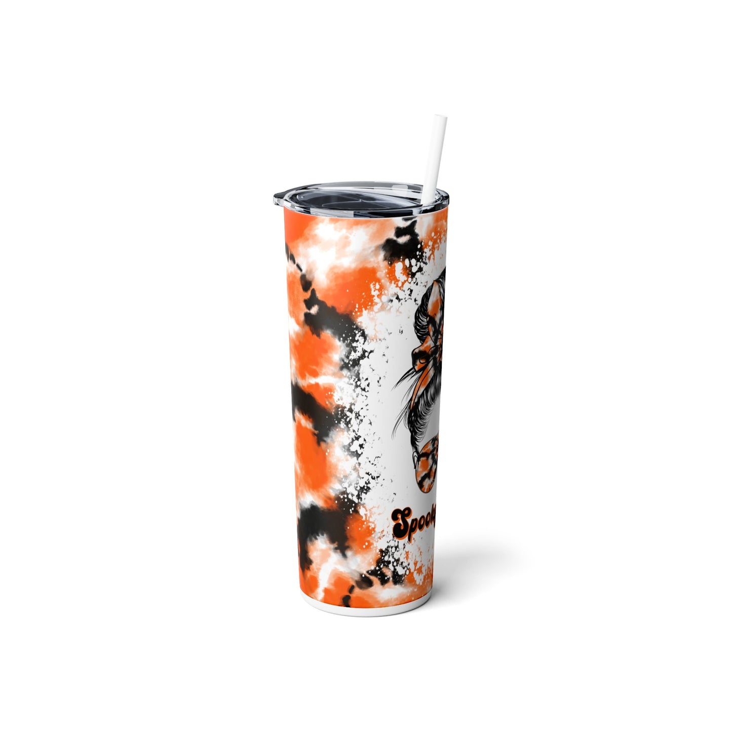 Spooky Mama Halloween Skinny Tumbler with Straw, 20oz