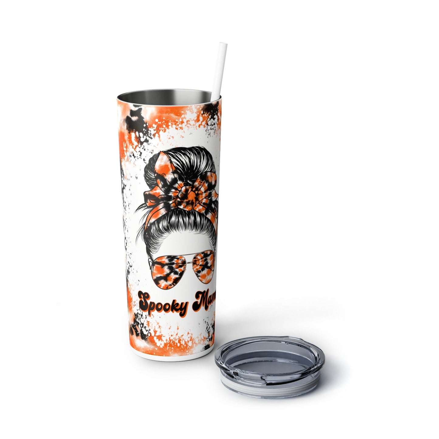 Spooky Mama Halloween Skinny Tumbler with Straw, 20oz