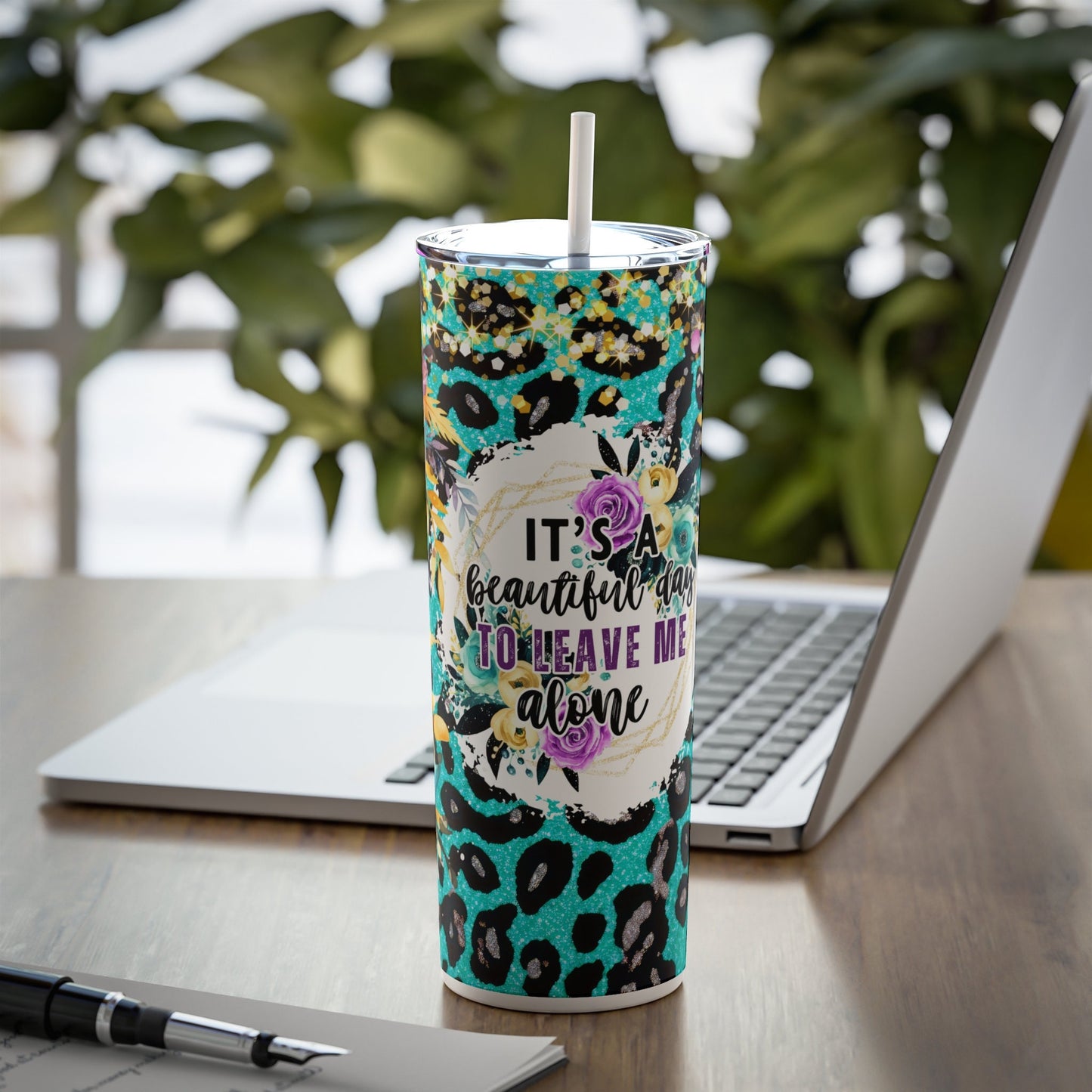 Sarcastic Skinny Steel Tumbler with Straw, 20oz