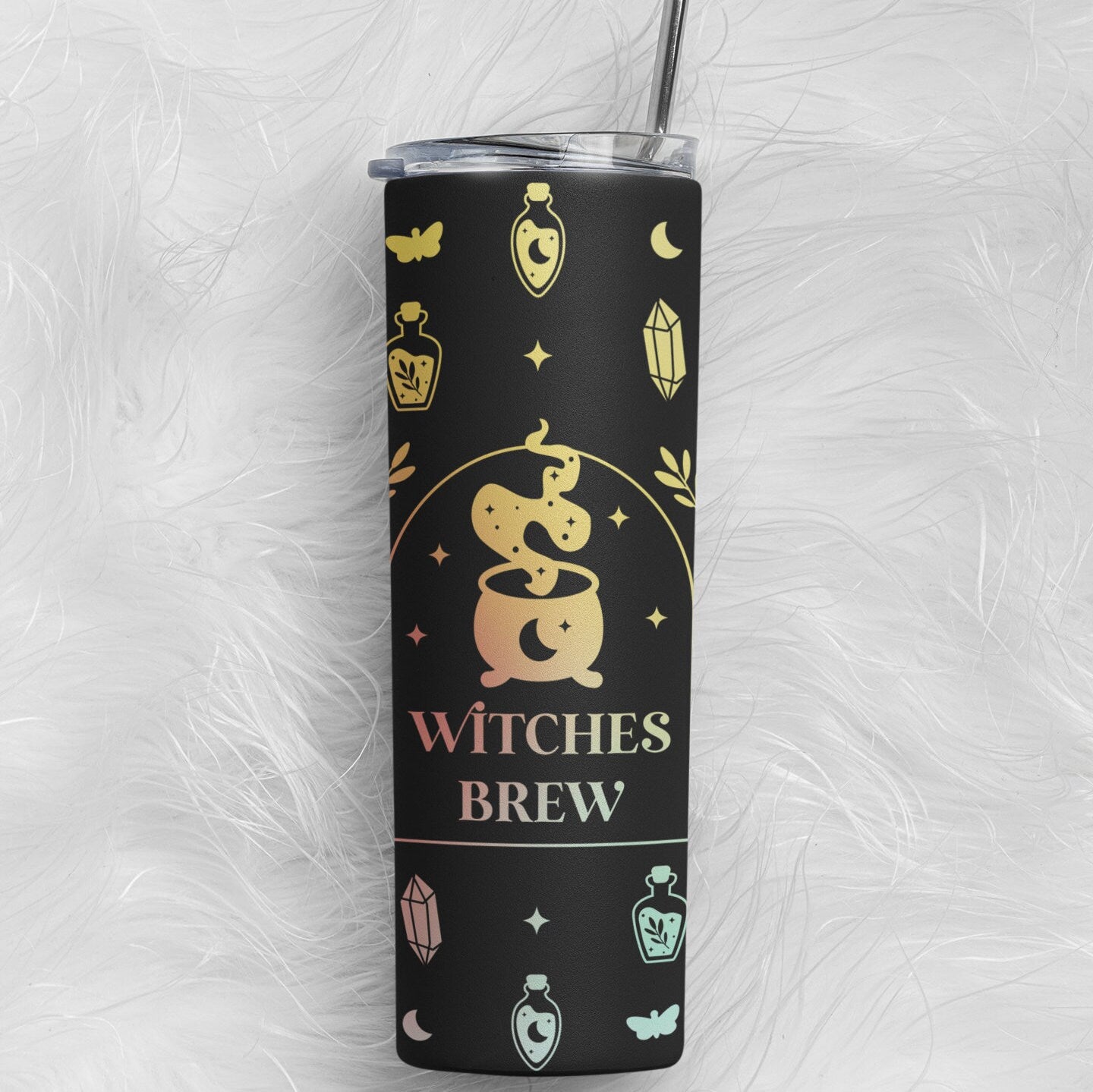 Halloween Witches Brew Tumbler with Straw, 20oz