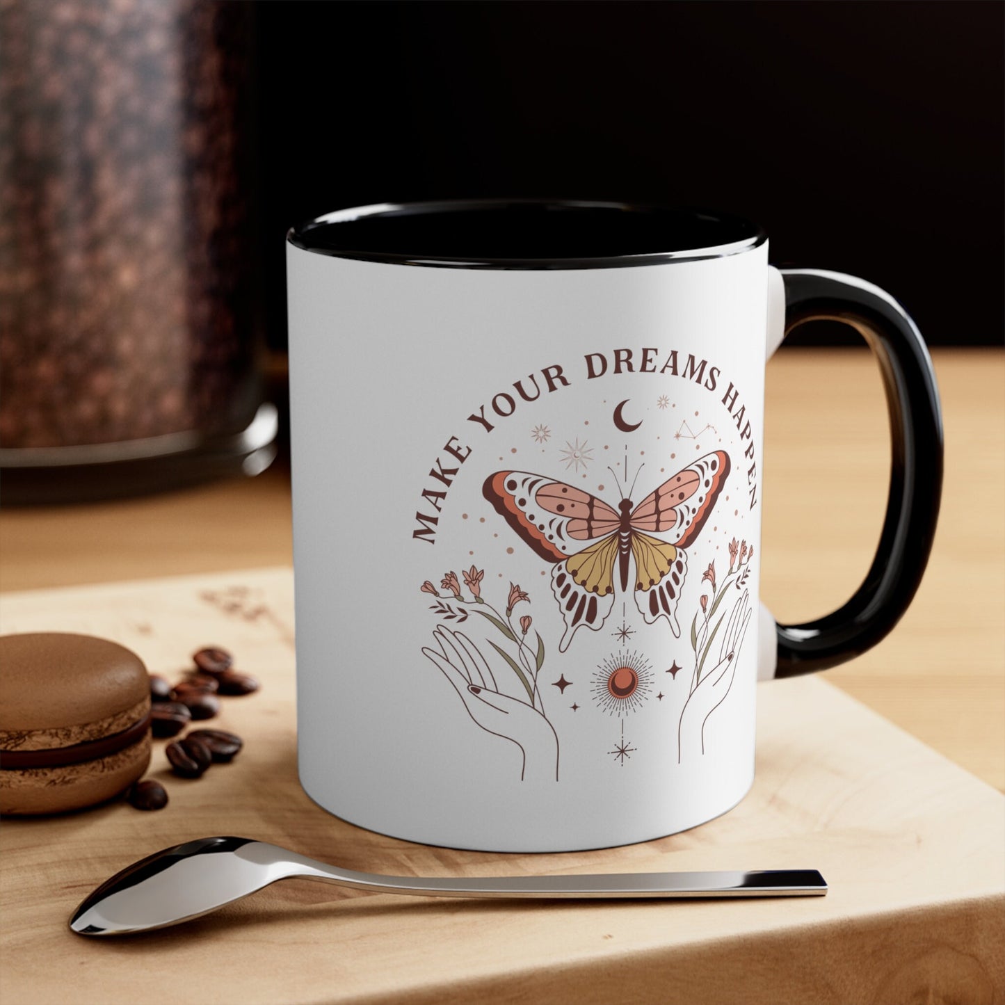 Boho Butterfly Make Your Dreams Come True, Bohemian Butterfly Mug, Dreamy Butterfly Mug