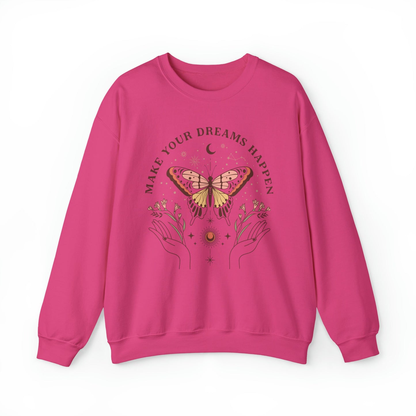 Boho Make Your Dreams Come True Sweatshirt, Butterfly Dreams Sweatshirt, Positive Message Sweatshirt, Boho Style Clothing