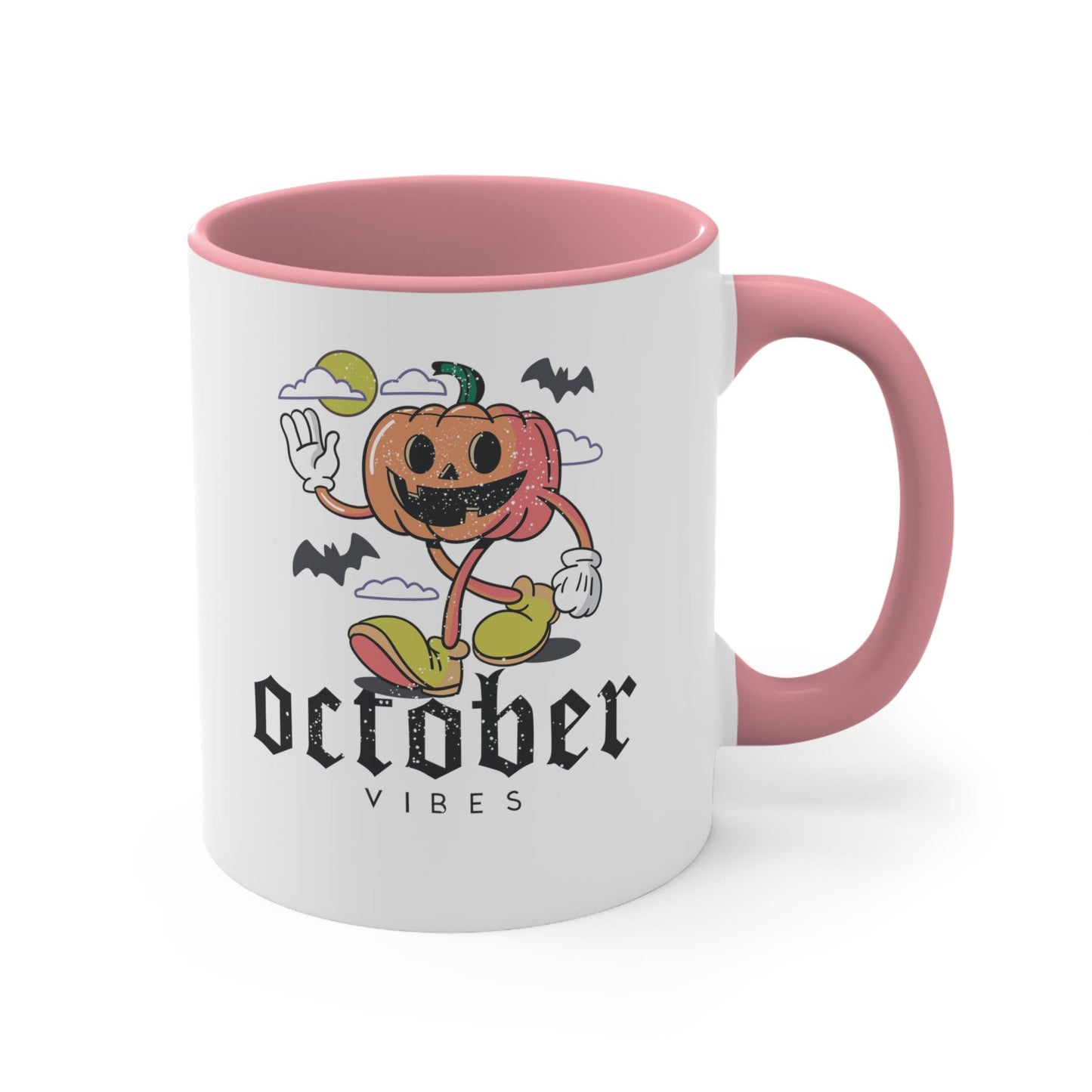Retro Pumpkin October Vibes Mug, Halloween Mug, Retro Pumpkin Design, Vintage Halloween Mug, Walking Pumpkin Mug, Nostalgic October Mug