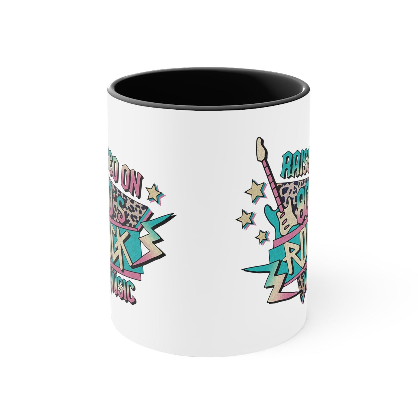 Raised on 80's Rock Music Mug, 80's Music Lover Coffee Mug, Rock and Roll Tea Mug, Vintage Band Mug, Music From 80's Mug, 80's Nostalgia