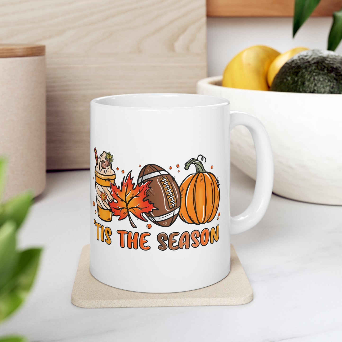 Fall Tis the Season Mug,Fall Themed Coffee Mug, Football Mug, Pumpkin Mug, Fall Inspired Mug, Autumn vibes, Fall Vibes Coffee Holder
