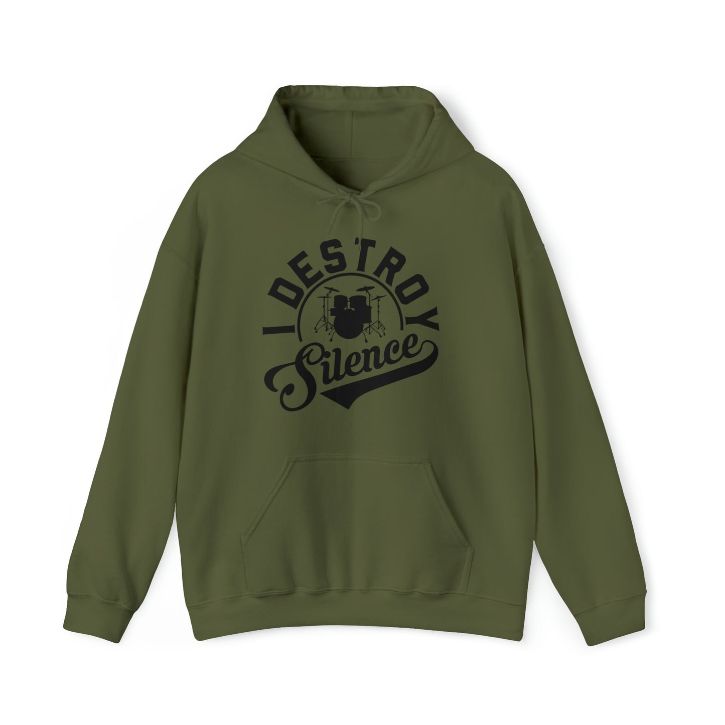 I Destroy Silence Dummer Hoodie, Drummer Hoodie, Musician Hoodie, Drummer Gift Idea, Drummer Christmas and Birthday Gift, Drummer Gear