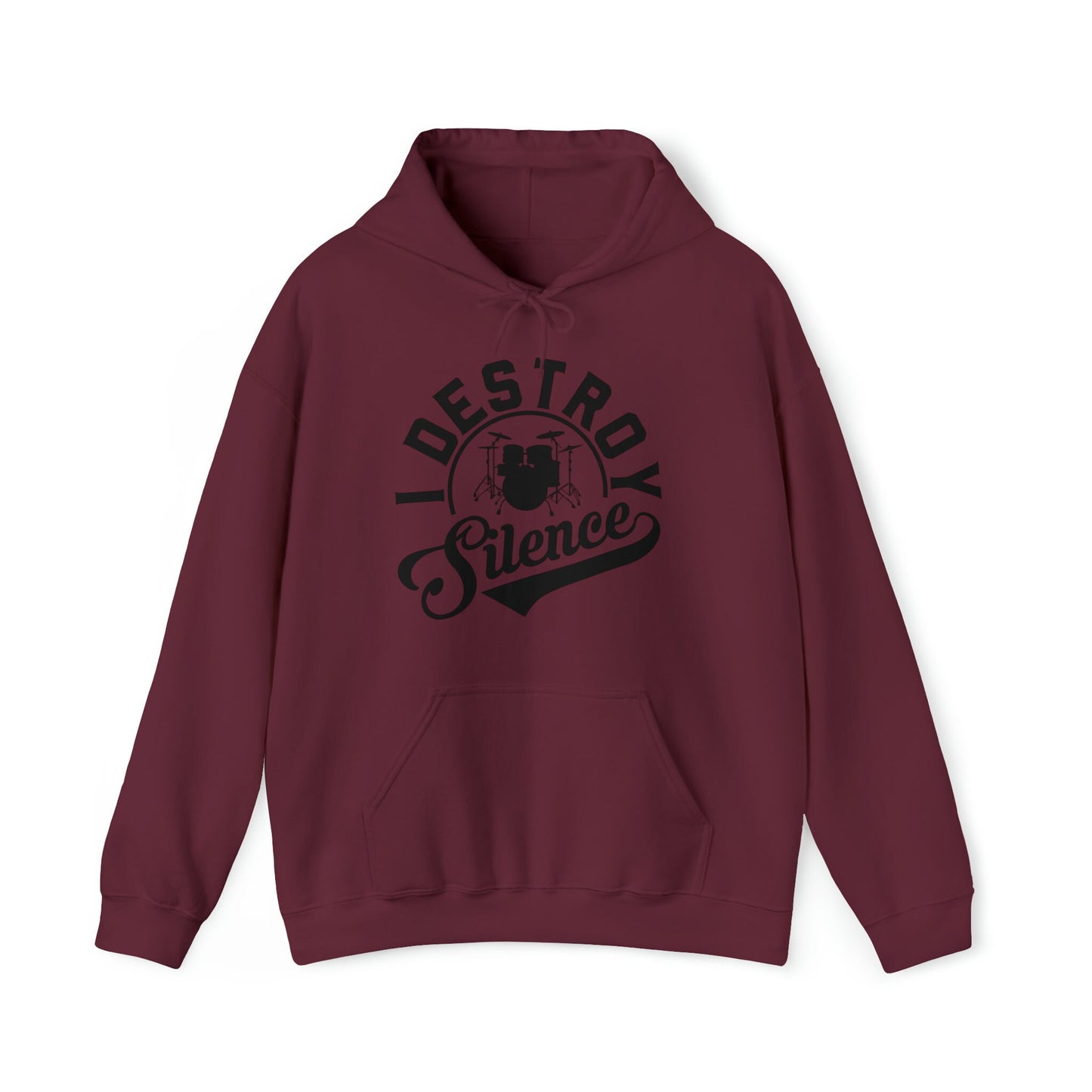 I Destroy Silence Dummer Hoodie, Drummer Hoodie, Musician Hoodie, Drummer Gift Idea, Drummer Christmas and Birthday Gift, Drummer Gear
