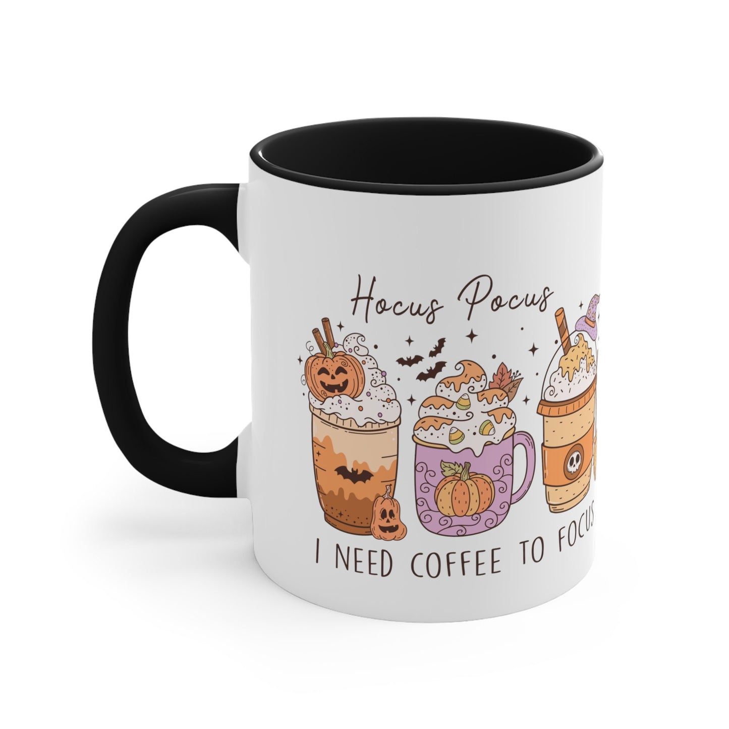 Halloween I Need Coffee To Focus Mug, Halloween Cup, Tea Mug, Pumpkin Spice Coffee Mug, Funny Halloween Cup, Autumn Mug