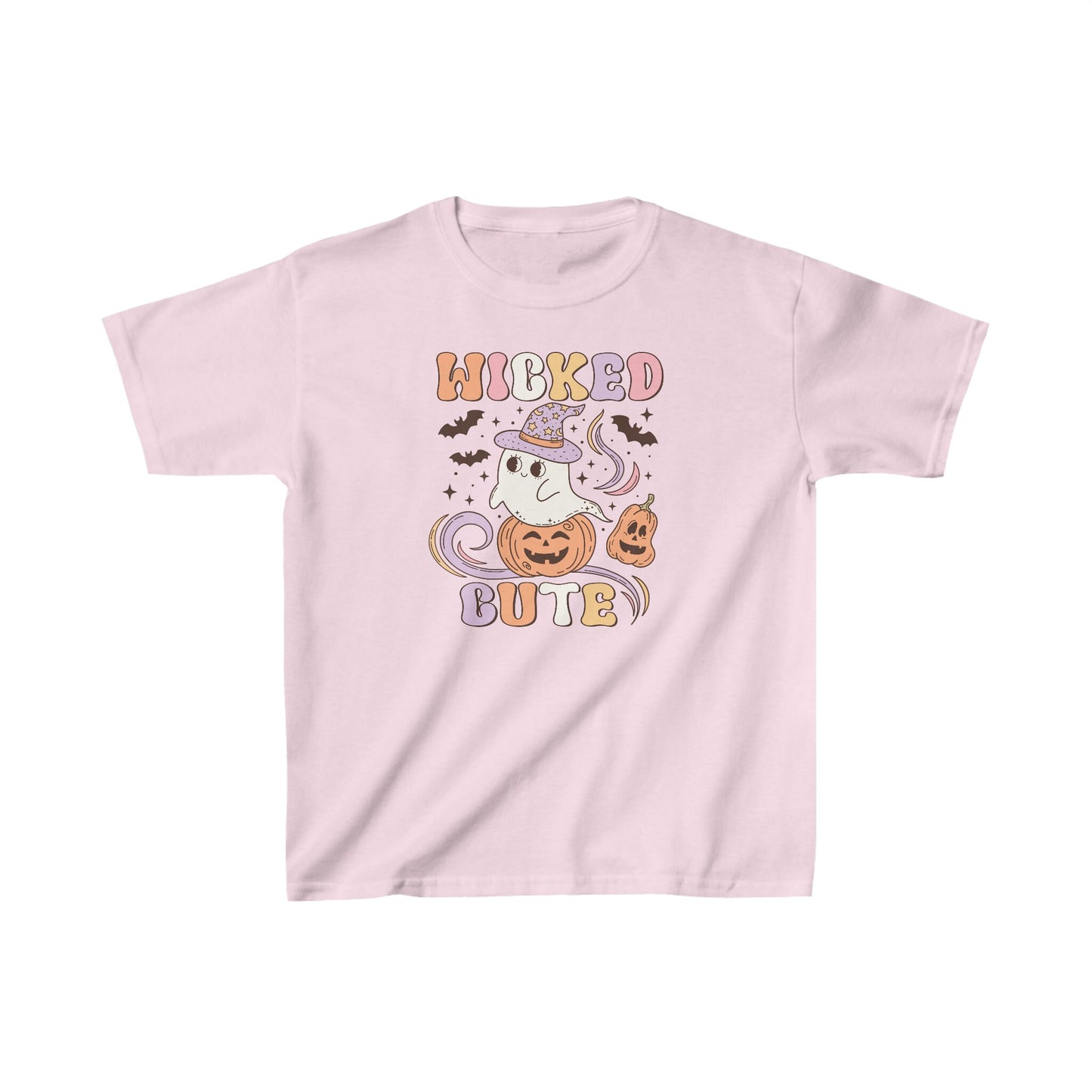 Retro Kids Wicked But Cute Tee, Kids Halloween Shirt, Halloween Part Outfit, Cute Kids Ghost Apparel, Kid Friendly Spooky Shirt