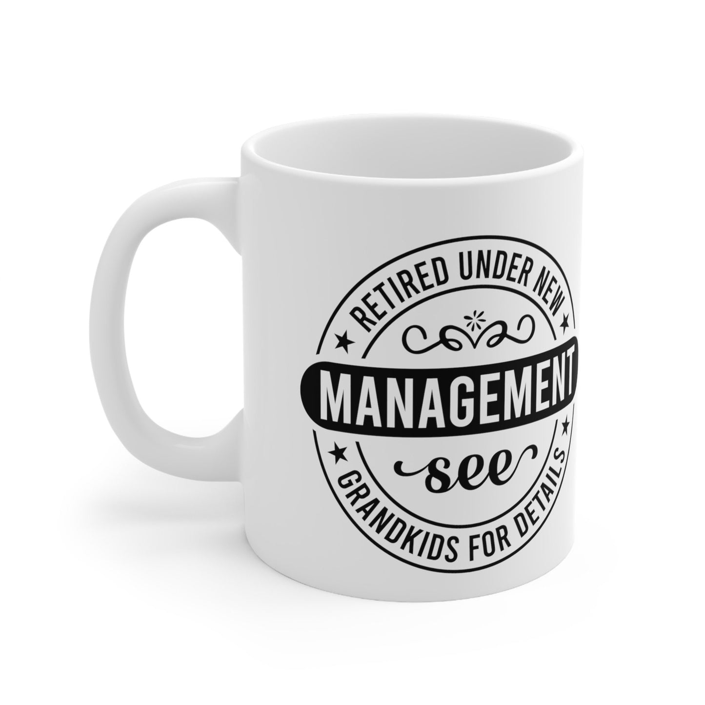 Retired Under New Management See Grandkids Mug, New Chapter Miug, Retirement Mug, Joy of Grandkids Mug, Exciting Grandparent Journey