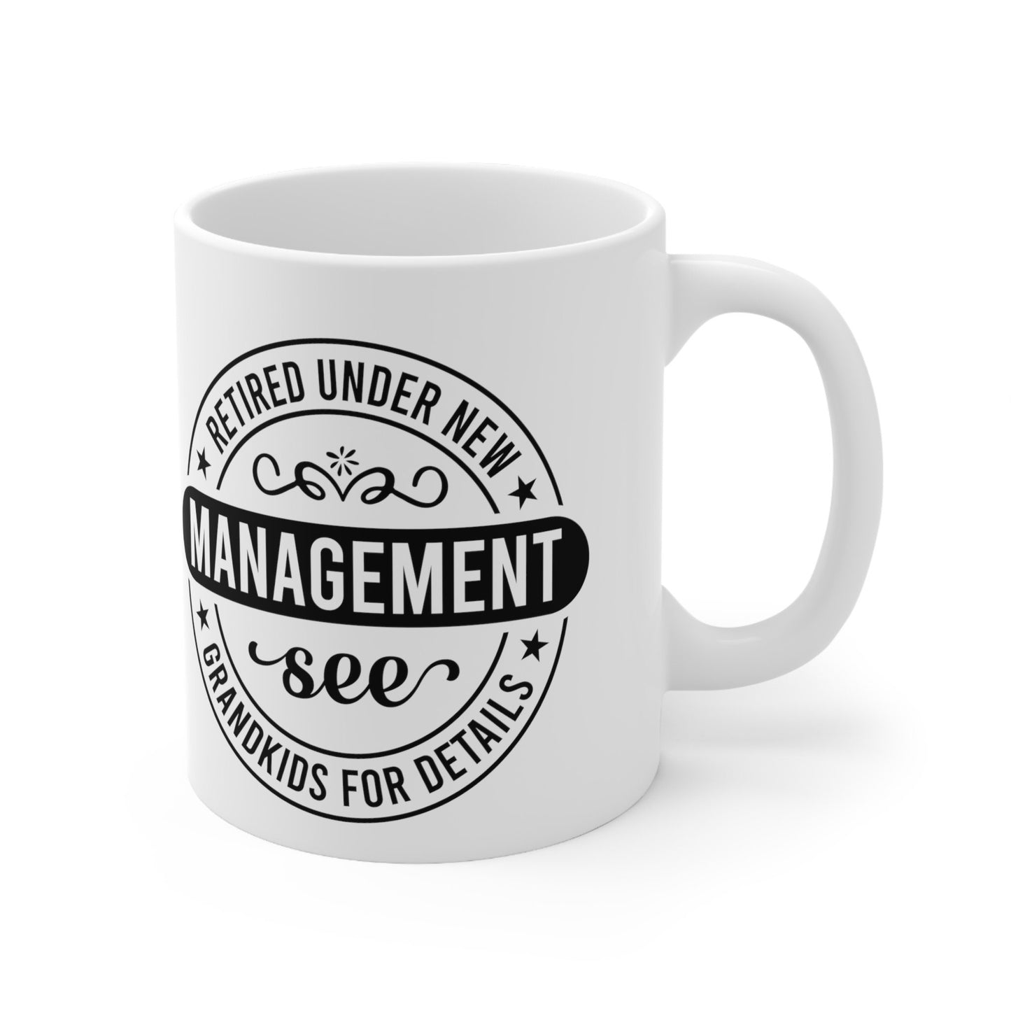 Retired Under New Management See Grandkids Mug, New Chapter Miug, Retirement Mug, Joy of Grandkids Mug, Exciting Grandparent Journey