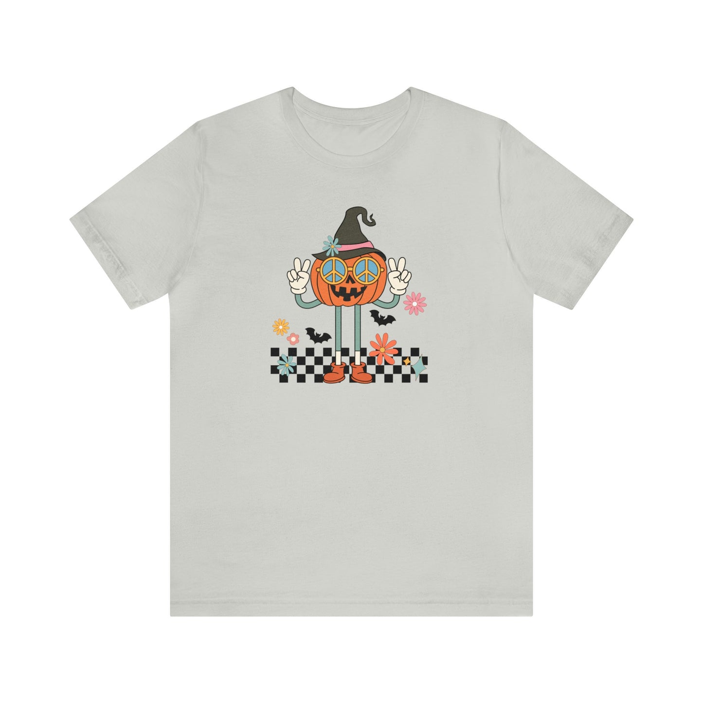 Retro Peace Sign Pumpkin T-Shirt, Nostalgic Halloween Tee, Retro Peaceful Pumpkin Design, Halloween T-Shirt, 70's Inspired Pumpkin Tee,
