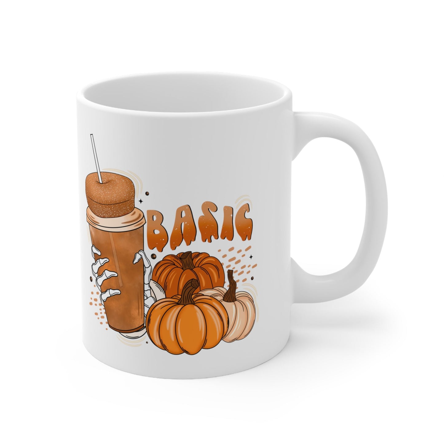 Pumpkin Spice Season Mug, Pumpkin Donut Skull Mug, Pumpkin Spice Vibes, Edgy Halloween Mug, Quirky Seasonal Halloween Mug, Halloween Decor