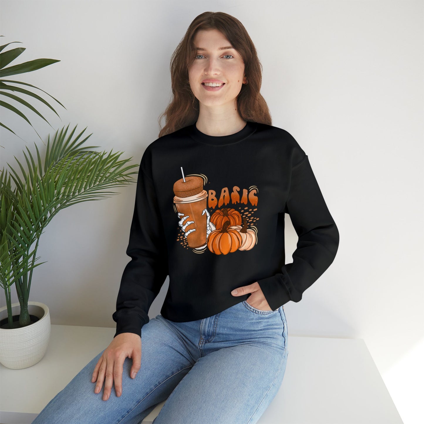 Basic Pumpkin Spice Season Sweatshirt, Fall Vibes Sweatshirt, Unique Graphic Design Shirt, Halloween Sweatshirt, Pumpkin Spice Vibes Shirt