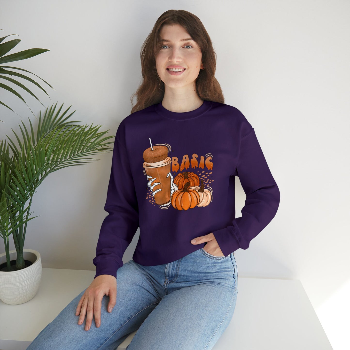 Basic Pumpkin Spice Season Sweatshirt, Fall Vibes Sweatshirt, Unique Graphic Design Shirt, Halloween Sweatshirt, Pumpkin Spice Vibes Shirt