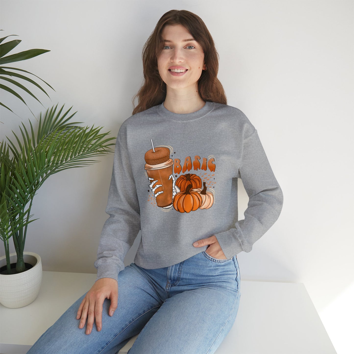 Basic Pumpkin Spice Season Sweatshirt, Fall Vibes Sweatshirt, Unique Graphic Design Shirt, Halloween Sweatshirt, Pumpkin Spice Vibes Shirt