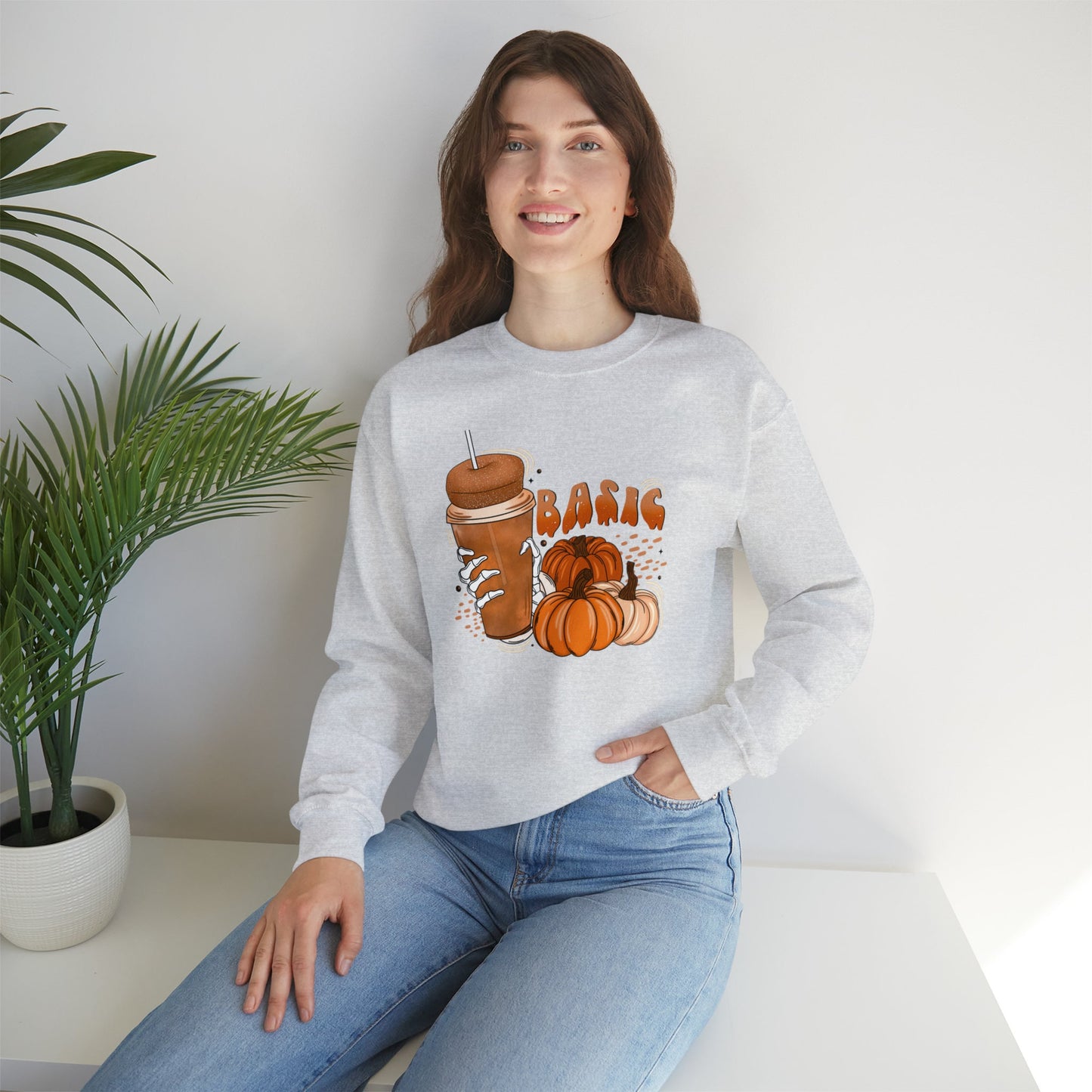 Basic Pumpkin Spice Season Sweatshirt, Fall Vibes Sweatshirt, Unique Graphic Design Shirt, Halloween Sweatshirt, Pumpkin Spice Vibes Shirt