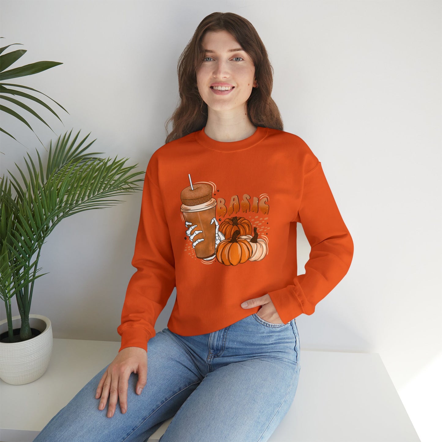 Basic Pumpkin Spice Season Sweatshirt, Fall Vibes Sweatshirt, Unique Graphic Design Shirt, Halloween Sweatshirt, Pumpkin Spice Vibes Shirt