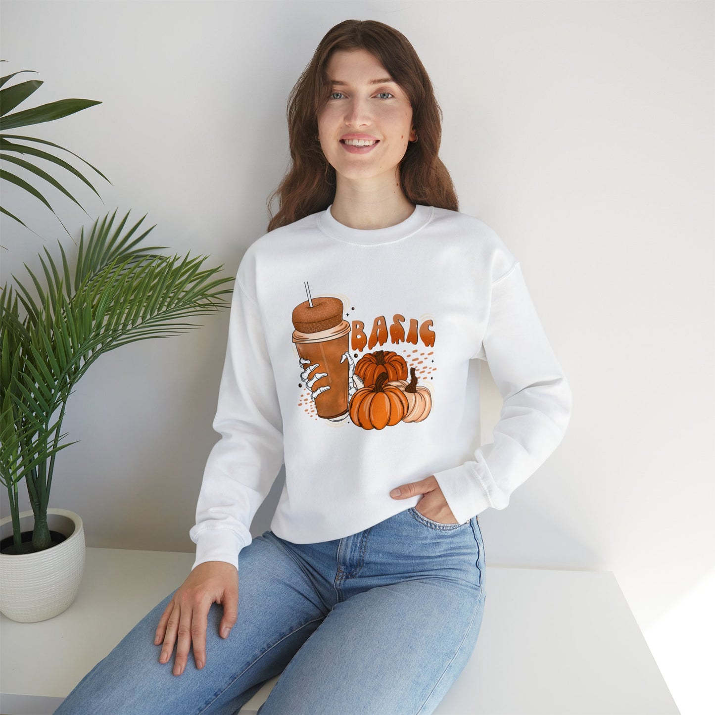 Basic Pumpkin Spice Season Sweatshirt, Fall Vibes Sweatshirt, Unique Graphic Design Shirt, Halloween Sweatshirt, Pumpkin Spice Vibes Shirt